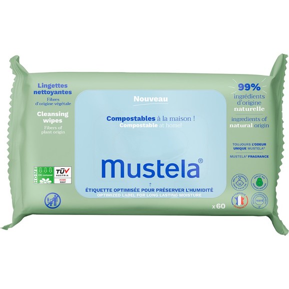 Mustela Nouveu Natural Cleansing Wipes 60 Τεμάχια