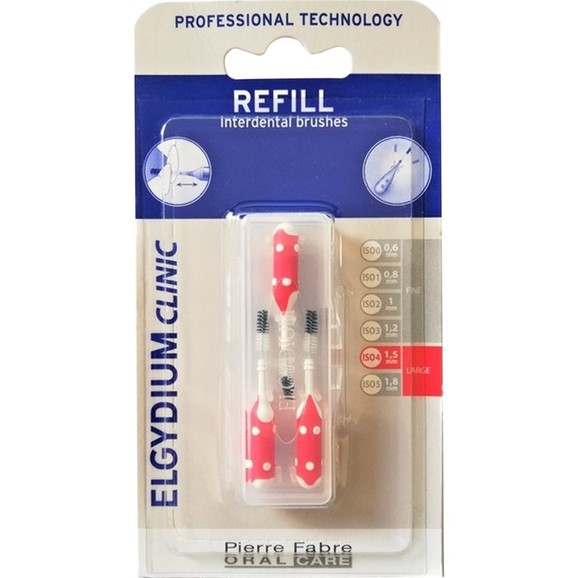 Elgydium Clinic Large 1.5mm ISO 1 Refill Interdental Brushes 3 Τεμάχια