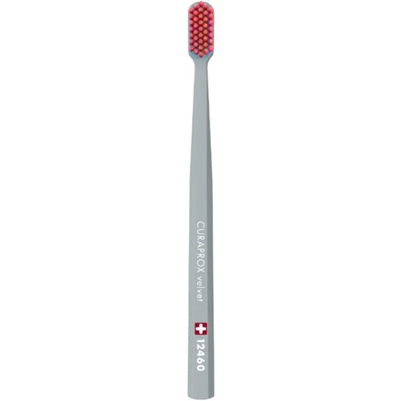 Curaprox CS 12460 Velvet Toothbrush 1 Τεμάχιο - Γκρι / Μπορντό