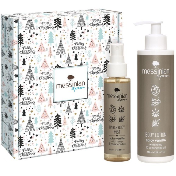 Messinian Spa Promo Christmas Box Spicy Vanilla Body Lotion 300ml & Hair & Body Mist 100ml