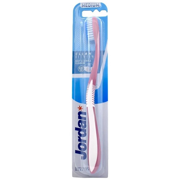Jordan Clean Between Deep & Gentle Toothbrush Medium 0.01mm 1 Τεμάχιο - Ρόζ