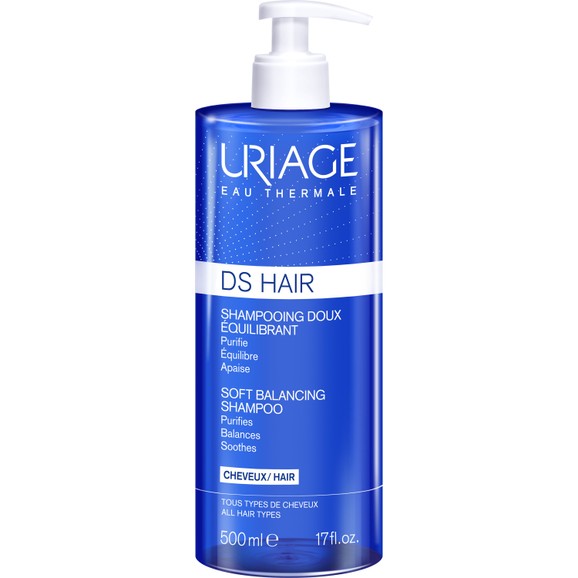 Uriage Eau Thermale Ds Hair Soft Balancing Shampoo Σαμπουάν Καθαρισμού και Εξισορρόπησης 500ml