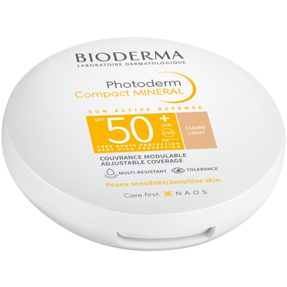 Bioderma Photoderm Compact Mineral Adjustable Coverage for Sensitive Skin Spf50+, 10g - Light