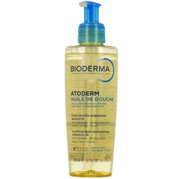 Bioderma Atoderm Huile De Douche Soothing Lipid Replenishing Body, Face & Hands Cleansing Oil 200ml