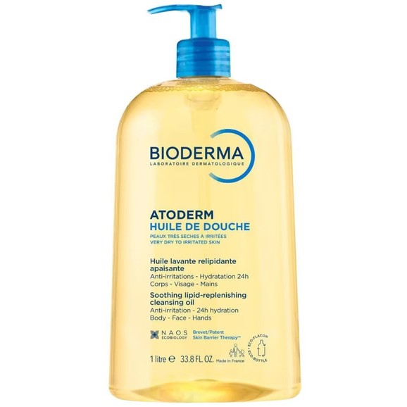 Bioderma Atoderm Huile De Douche Soothing Lipid Replenishing Body, Face & Hands Cleansing Oil 1Lt Bioderma Atoderm Huile De Douche Soothing Lipid Replenishing Body, Face & Hands Cleansing Oil 1Lt