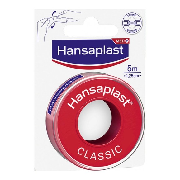 Hansaplast Classic Αυτοκόλλητη Ταινία Ισχυρής Στερέωσης για τις Πρώτες Βοήθειες 5m x 1.25cm 1 Τεμάχιο