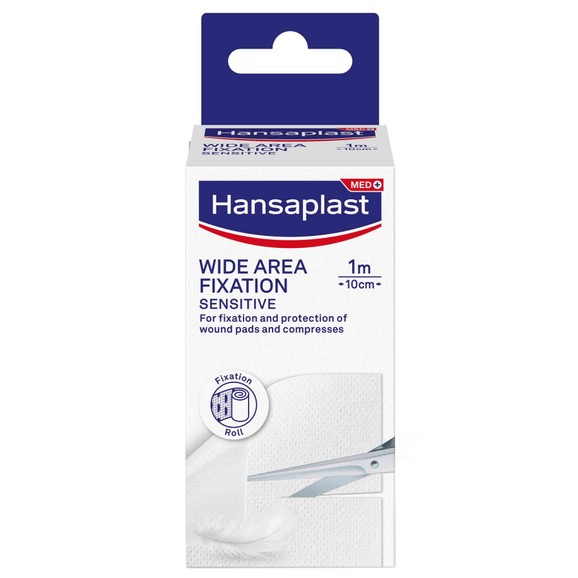 Hansaplast Wide Area Fixation Sensitive 1m x 10cm, 1 Τεμάχιο
