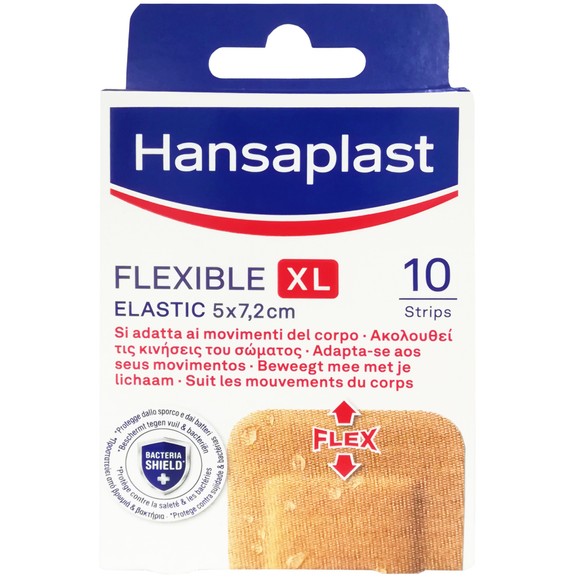Hansaplast Flexible Strips XL Elastic 5x7,2cm 10 Τεμάχια