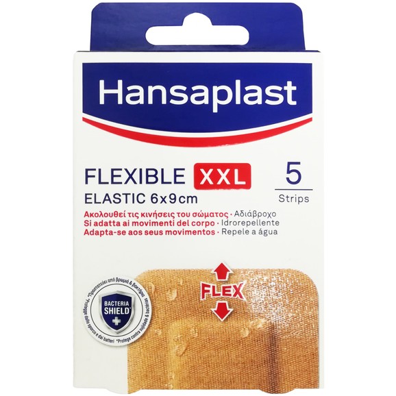 Hansaplast Flexible Strips XXL Elastic 6x9cm 5 Τεμάχια