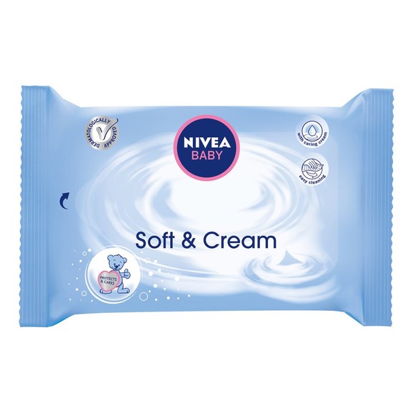 Nivea Baby Soft & Cream Μωρομάντηλα Εμποτισμένα με Βρεφική Κρέμα & Πανθενόλη 63 τεμάχια