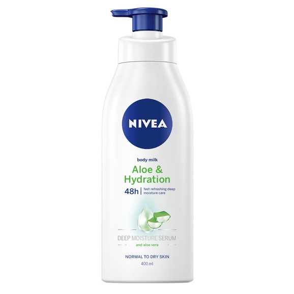 Nivea Body Aloe Hydration Lotion Pump 48h Fast Refreshing Deep Moisture Care 400 ml