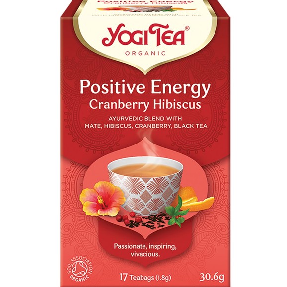Yogi Tea Positive Energy Cranberry Hibiscus 17 Teabags (17 Φακελάκια x 1,8g)