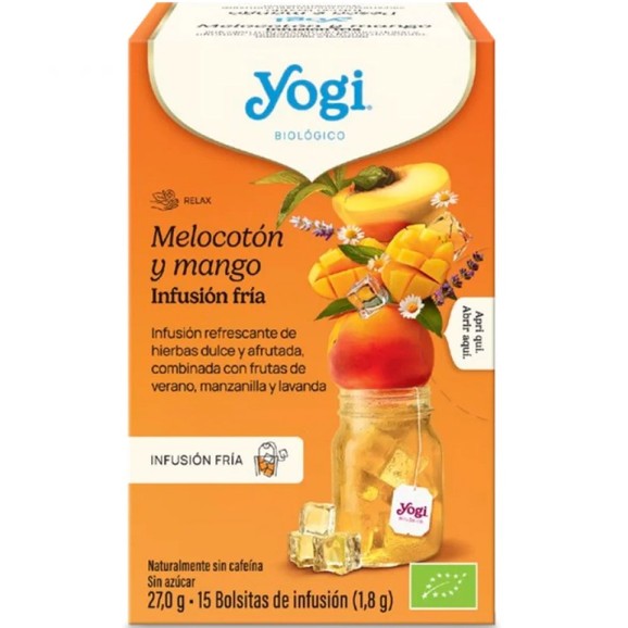 Yogi Cold Brew ΒΙΟ Peach Mango 27g (15 Φακελάκια x 1.8g)