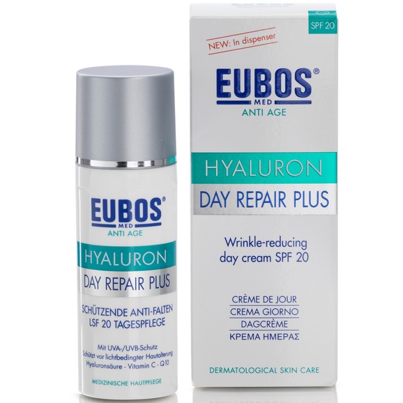 Eubos Hyaluron Day Repair Plus Spf20 Κρέμα Ημέρας για Ολοκληρωμένη Φροντίδα της Επιδερμίδας με Ενεργή Σύνθεση Υαλουρονικού 50ml
