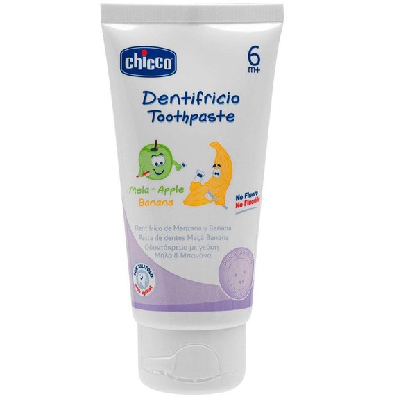 Chicco Οδοντόκρεμα Μήλο Μπανάνα Χωρίς Φθόριο 6m+ 50ml Chicco Οδοντόκρεμα Μήλο Μπανάνα Χωρίς Φθόριο 6m+ 50ml