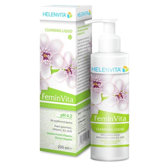Helenvita FeminVita Cleansing Liquid pH 4.2 Υγρό Καθαρισμού για την Ευαίσθητη Περιοχή με Πρεβιοτική Δράση 200ml