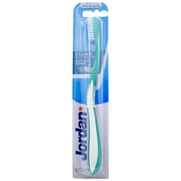 Jordan Clean Between Deep & Gentle Toothbrush Medium 0.01mm 1 Τεμάχιο - Τιρκουάζ