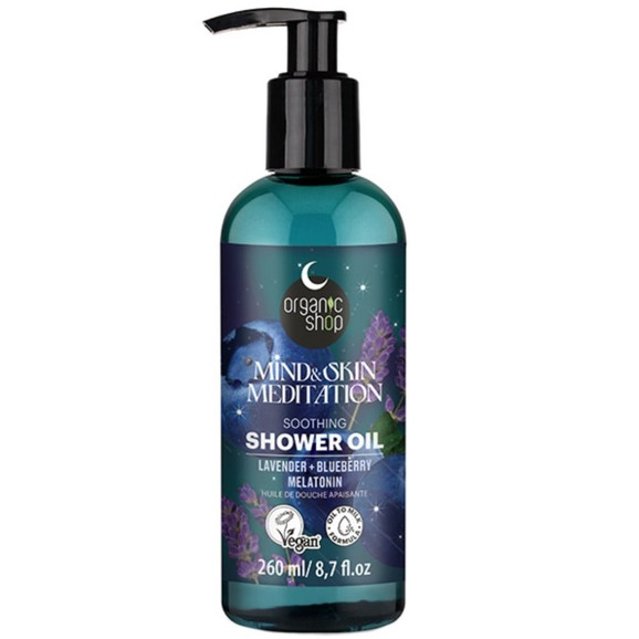 Organic Shop Mind & Skin Meditation Soothing Lavender & Blueberry Melatonin Shower Oil 260ml