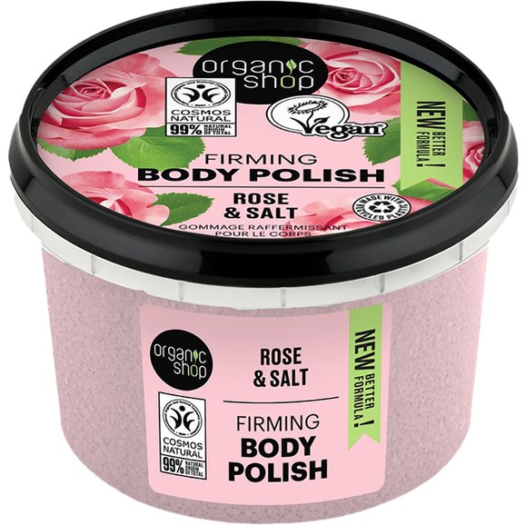 Organic Shop Firming Body Polish Rose & Salt Scrub 250ml