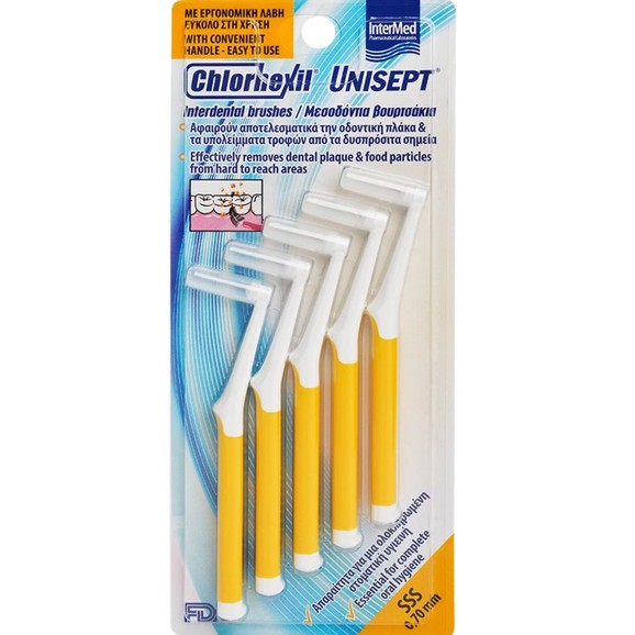 Intermed Unisept Chlorhexil Interdental Brushes 5 Τεμάχια - SSS 0.70mm