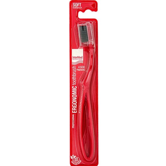 Δώρο Intermed Prfessional Ergonomic Soft Toothbrush 4600 Filaments 1 Τεμάχιο - Κόκκινο