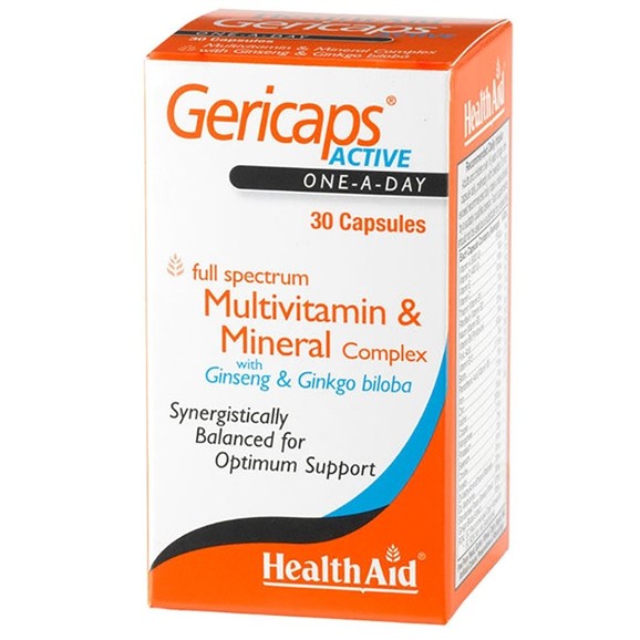 Health Aid Gericaps Active Multivitamin & Mineral Complex with Ginseng & Ginkgo Biloba 30caps Health Aid Gericaps Active Multivitamin & Mineral Complex with Ginseng & Ginkgo Biloba 30caps