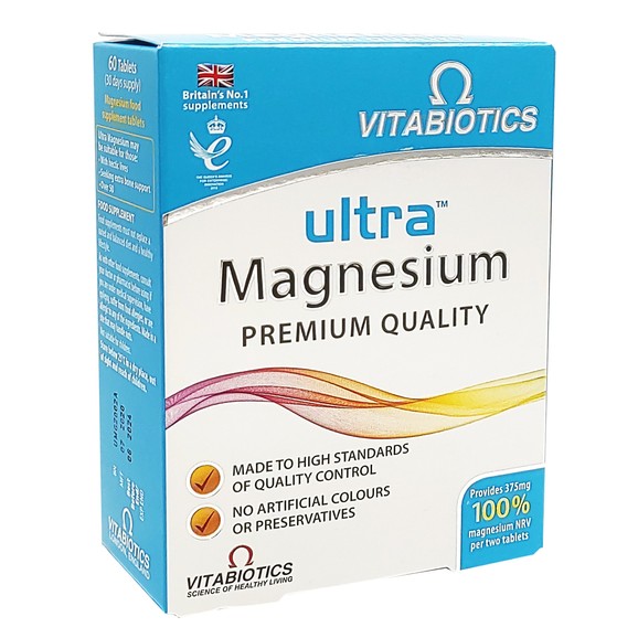 Vitabiotics Ultra Magnesium 375mg Premium Quality Συμπλήρωμα Διατροφής με Μαγνήσιο  60Tabs