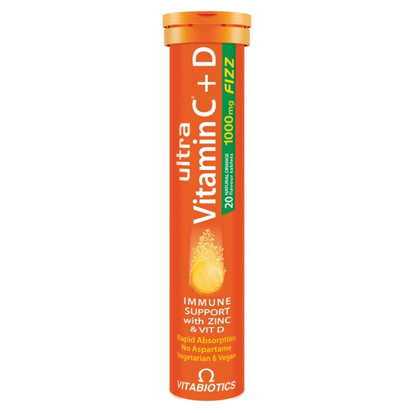 Vitabiotics Ultra Vitamin C & D 1000mg/400IU Fizz 20 Effer.tabs