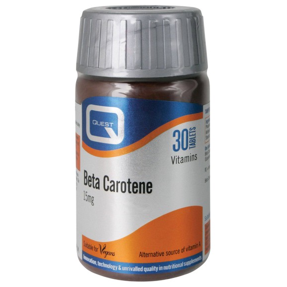Quest Beta Carotene 15 Mg Υδατοδιαλυτό Αντιοξειδωτικό 30 Tabs