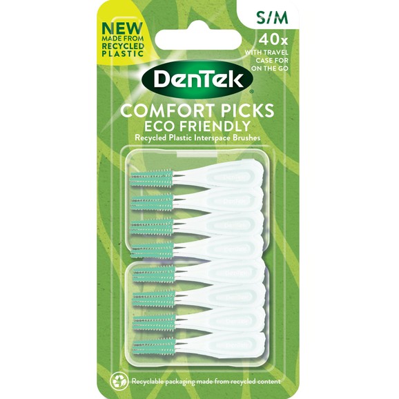 Dentek Comfort Picks Recycled Plastic Interspace Brushes Size S/M 40 Τεμάχια