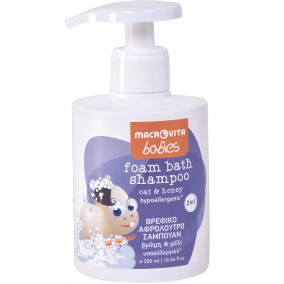 Macrovita Babies With Oat & Honey Foam Bath & Shampoo 300ml