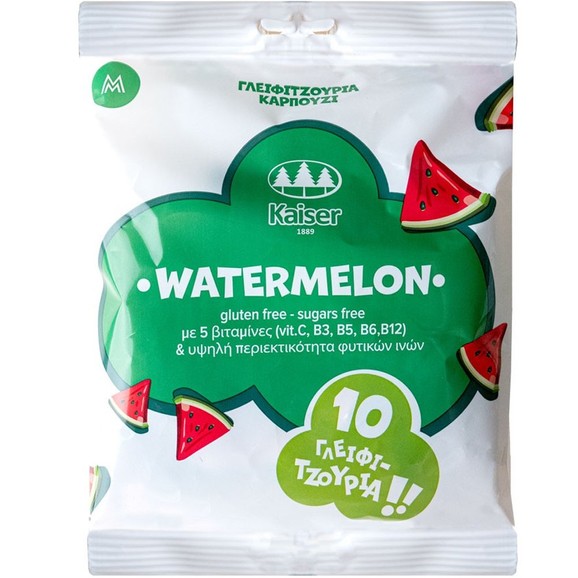 Kaiser Vitamins & Natural Fibers Watermelon Lollipops 10 Τεμάχια