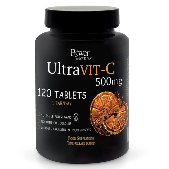Δώρο Power Health Ultra Vit-C 500mg Συμπλήρωμα Διατροφής με Βιταμίνη C Βραδείας Αποδέσμευσης 120tabs