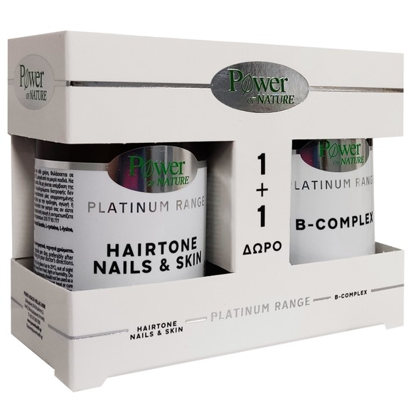 Power of Nature Πακέτο Προσφοράς Platinum Range Hairtone, Nails & Skin 30caps & Δώρο B-Complex 20 caps