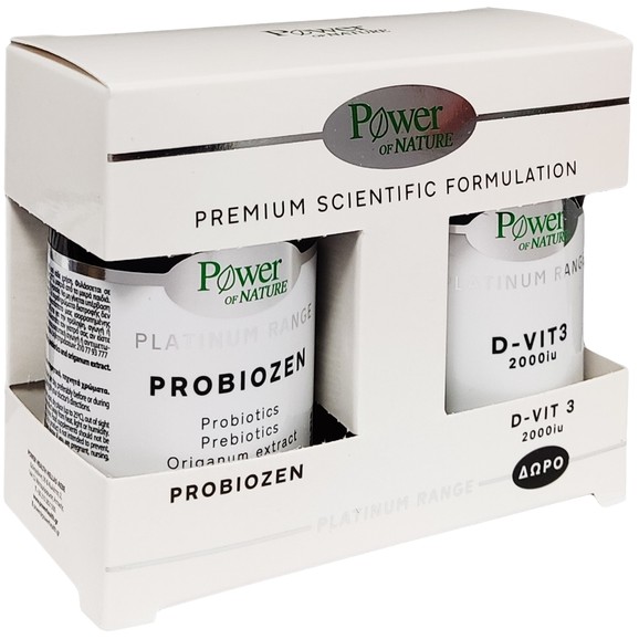 Power of Nature Πακέτο Προσφοράς Platinum Range Probiozen 15tabs & Δώρο Vitamin D-Vit3 2000iu 20tabs