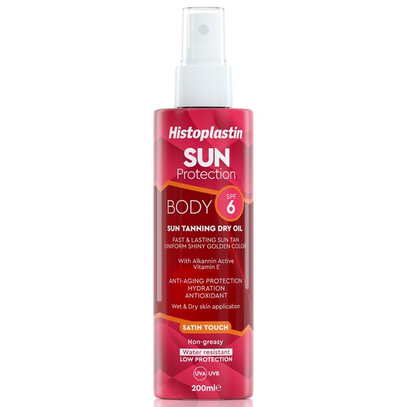 Histoplastin Sun Protection Body Spf6 Sun Tanning Dry Oil Satin Touch 200ml