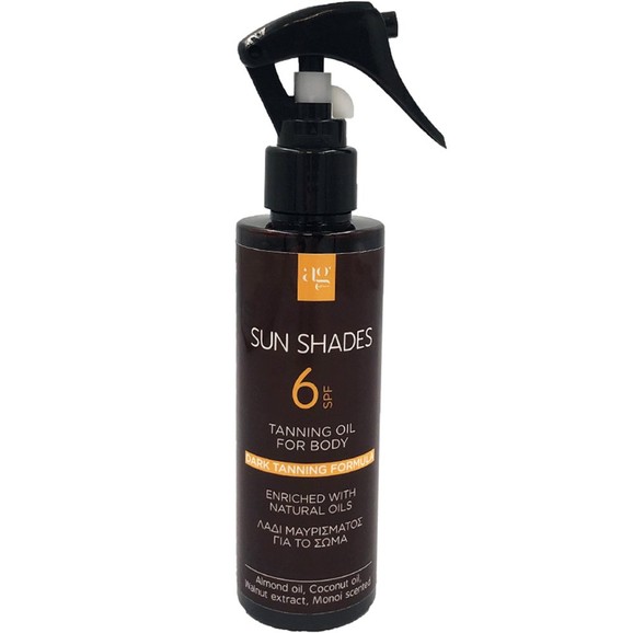 AgPharm Sun Shades Spf6 Tanning Body Oil Monoi Scented 150ml