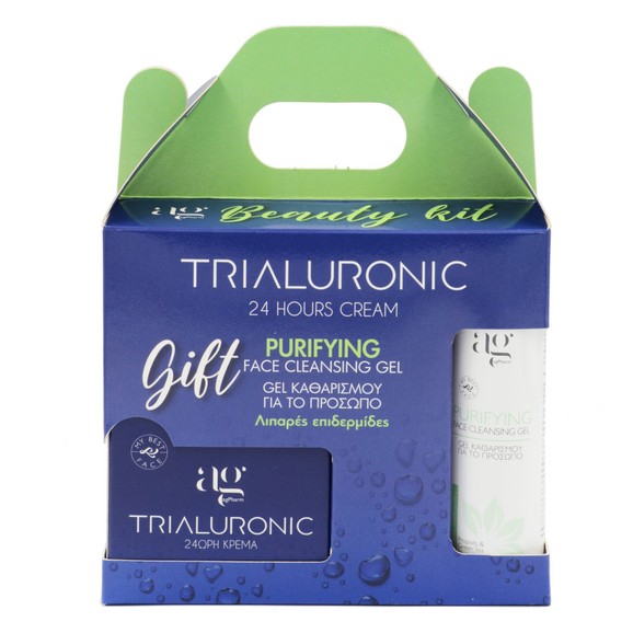 AgPharm Beauty Kit Trialuronic 24h Face Cream 50ml & Δώρο Purifying Face Cleansing Gel 100ml