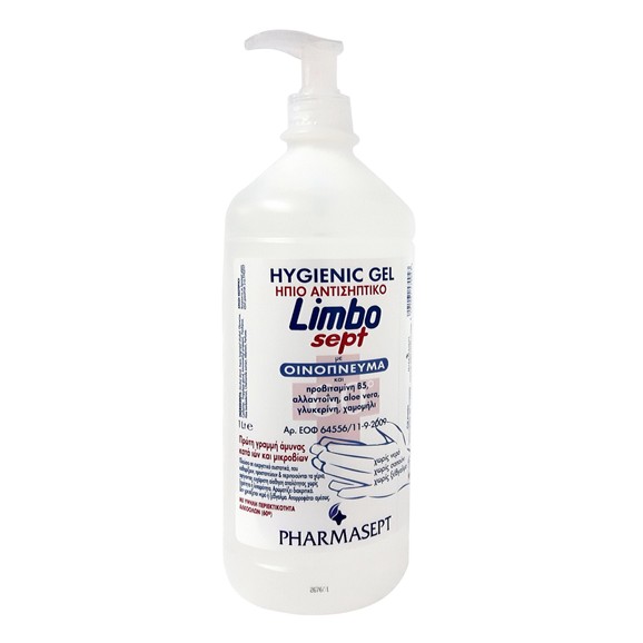 Pharmasept Limbo Sept Hygienic Gel Ήπιο Αντισηπτικό Gel για τα Χέρια, Υψηλής Περιεκτικότητας Αλκοολών (60°) 1L