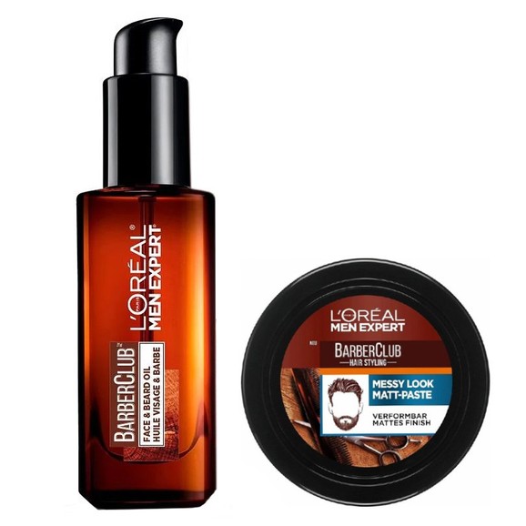 L\'oreal Paris Men Expert Πακέτο Προσφοράς Face & Beard Oil 30ml & Messy Hair Molding Clay 75ml
