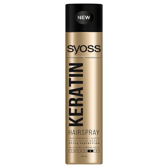 Syoss Hairspray Keratin Επαγγελματικό Δυνατό Κράτημα για Μαλλιά Γεμάτα Ζωντάνια & Λάμψη 400ml