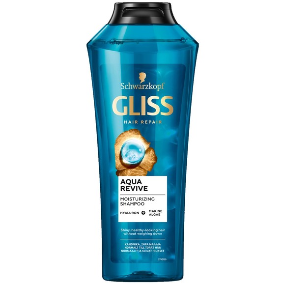Schwarzkopf Gliss Aqua Revive Moisturizing Shampoo with Hyaluron & Marine Algae 400ml