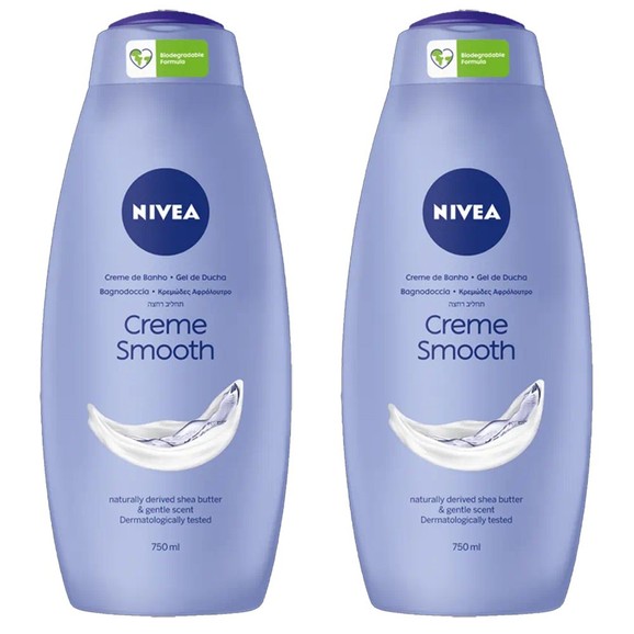 Nivea Πακέτο ΠροσφοράςCream Smooth Shower Cream 2x750ml 1+1 Δώρο