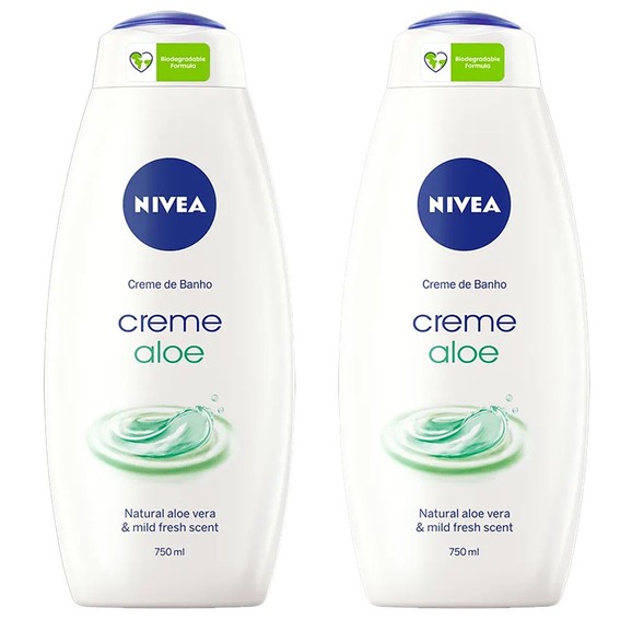Nivea Πακέτο Προσφοράς Cream Aloe Shower Cream 2x750ml 1+1 Δώρο