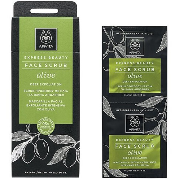 Δώρο Apivita Express Beauty With Olive Κρέμα Βαθιάς Απολέπισης Με Ελιά Ιδανική για Κανονικές,Λιπαρές & Μεικτές Επιδερμίδες 2x8ml