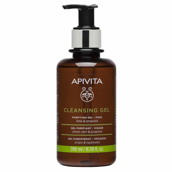 Apivita Purifying Cleansing Gel With Propolis & Lime Gel Καθαρισμού για Λιπαρές/Μικτές Επιδερμίδες με Κίτρο & Πρόπολη 200ml Apivita Purifying Cleansing Gel With Propolis & Lime Gel Καθαρισμού για Λιπαρές/Μικτές Επιδερμίδες με Κίτρο & Πρόπολη 200ml