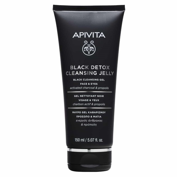Apivita Black Detox Cleansing Jelly Μαύρο Gel Καθαρισμού για Πρόσωπο & Μάτια με Ενεργό Άνθρακα & Πρόπολη 150ml Apivita Black Detox Cleansing Jelly Μαύρο Gel Καθαρισμού για Πρόσωπο & Μάτια με Ενεργό Άνθρακα & Πρόπολη 150ml