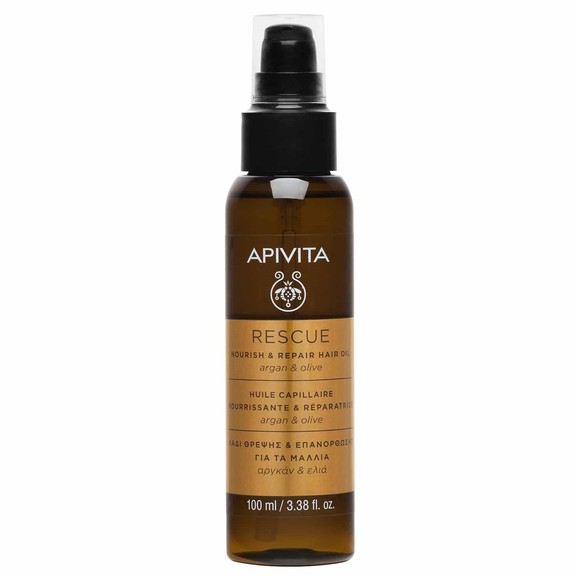 Apivita Rescue Nourish & Repair Hair Oil with Argan & Olive 100ml Apivita Rescue Nourish & Repair Hair Oil with Argan & Olive 100ml