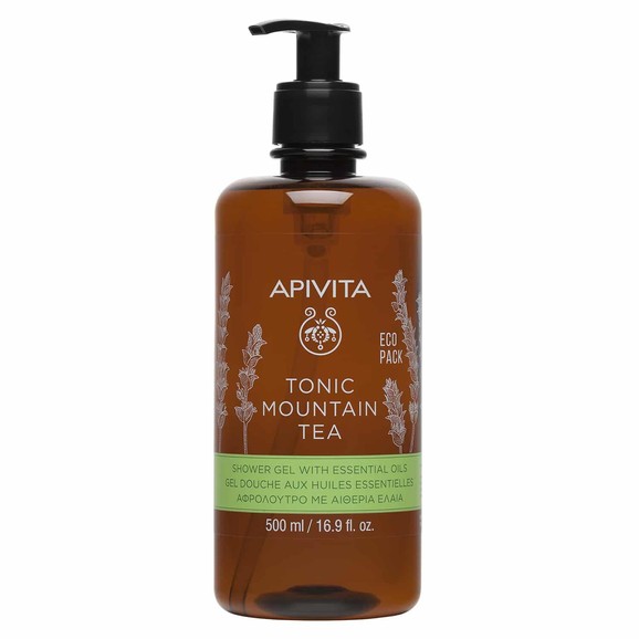 Apivita Tonic Mountain Tea Shower Gel With Essential Oils Eco Pack 500ml Apivita Tonic Mountain Tea Shower Gel With Essential Oils Eco Pack 500ml
