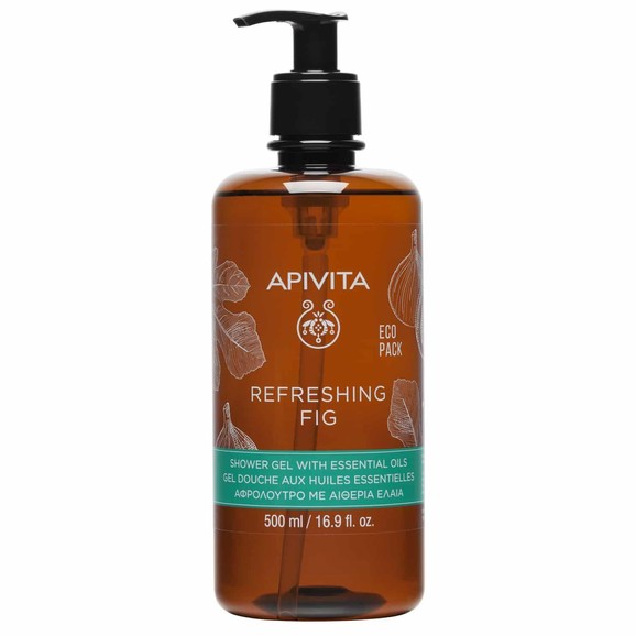Apivita Refreshing Fig Shower Gel with Essential Oils Eco Pack 500ml Apivita Refreshing Fig Shower Gel with Essential Oils Eco Pack 500ml